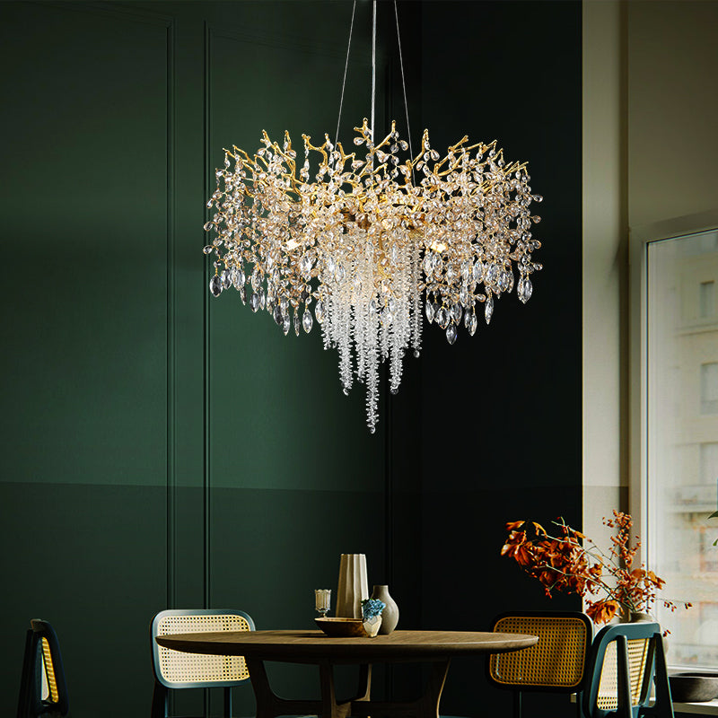 Italian-style light luxury living room crystal chandelier