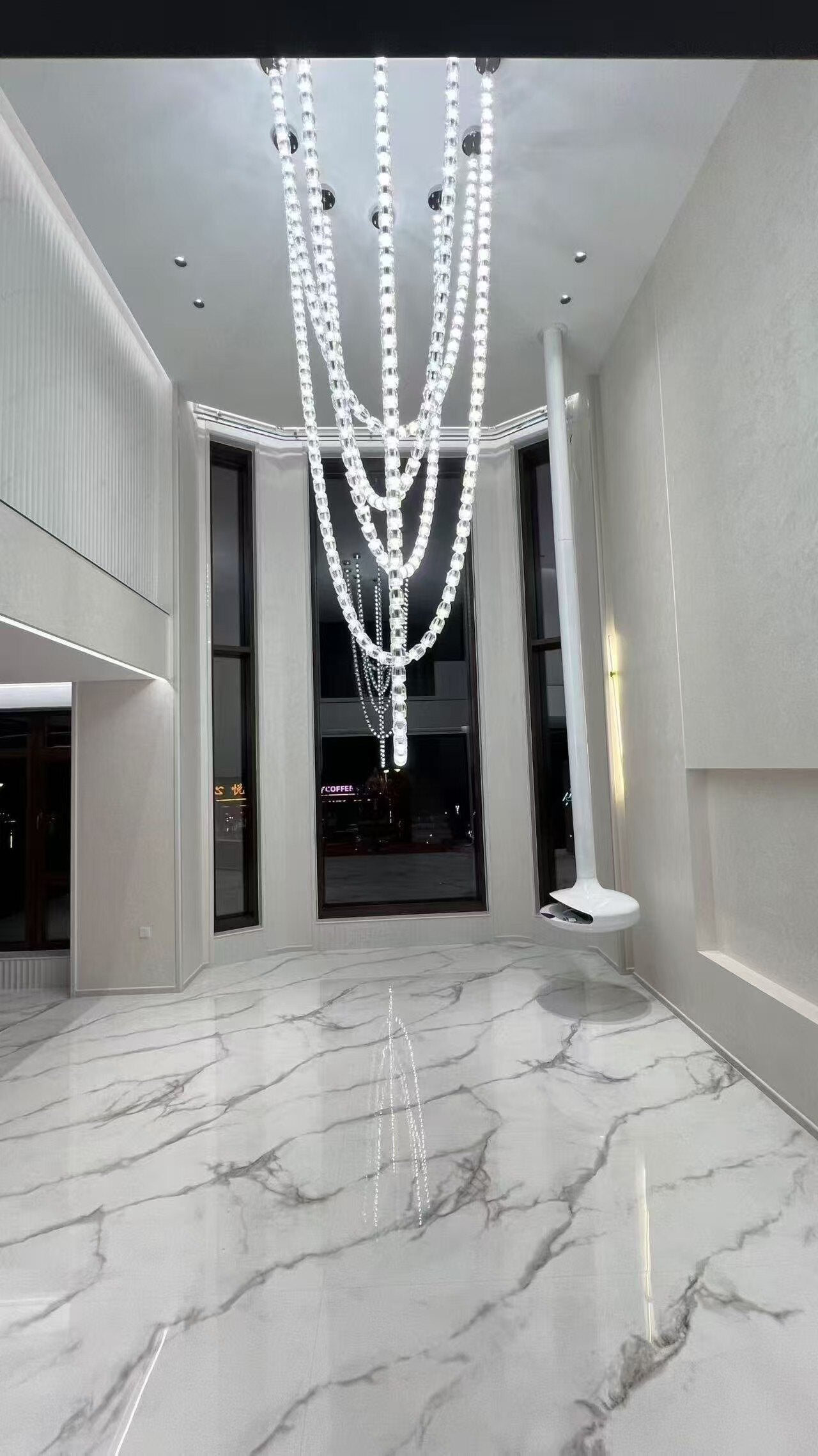 Crystal necklace pendant light
