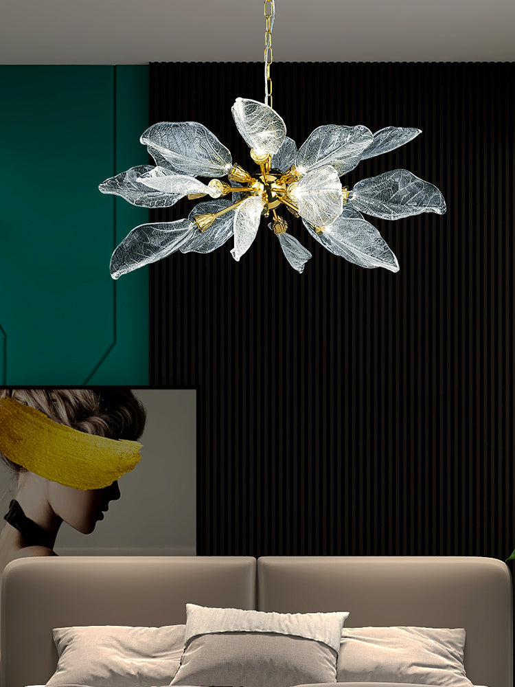 Handmade leaf texture Perlite resin living room chandelier
