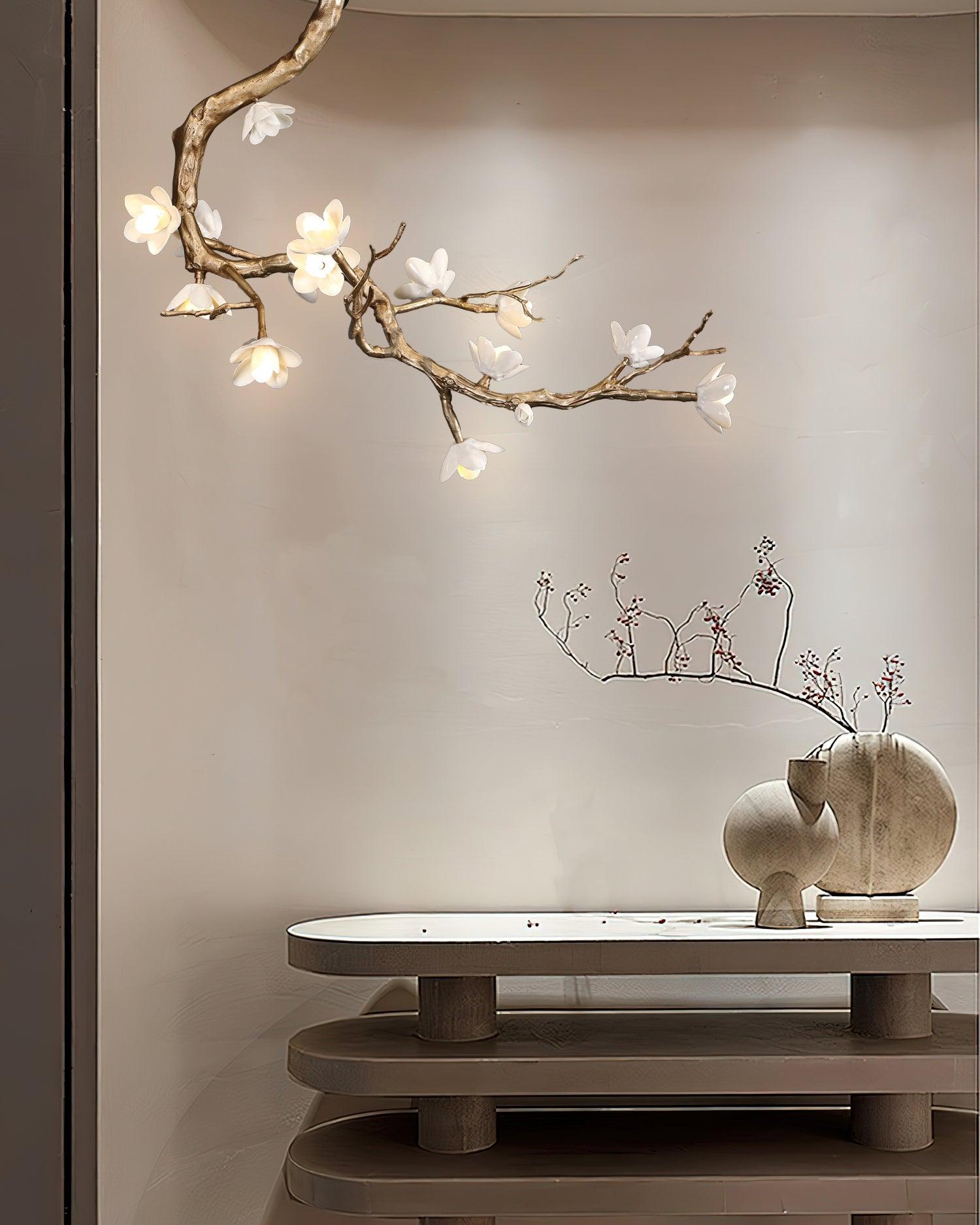 Classical ceramic flower ceiling lamp