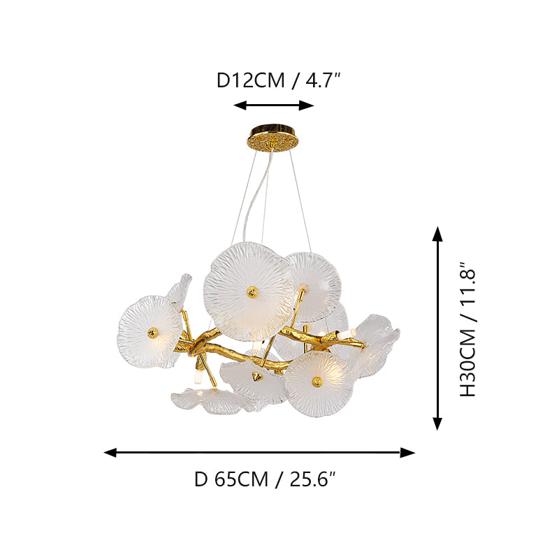 Light luxury Chinese style lotus leaf restaurant lamp