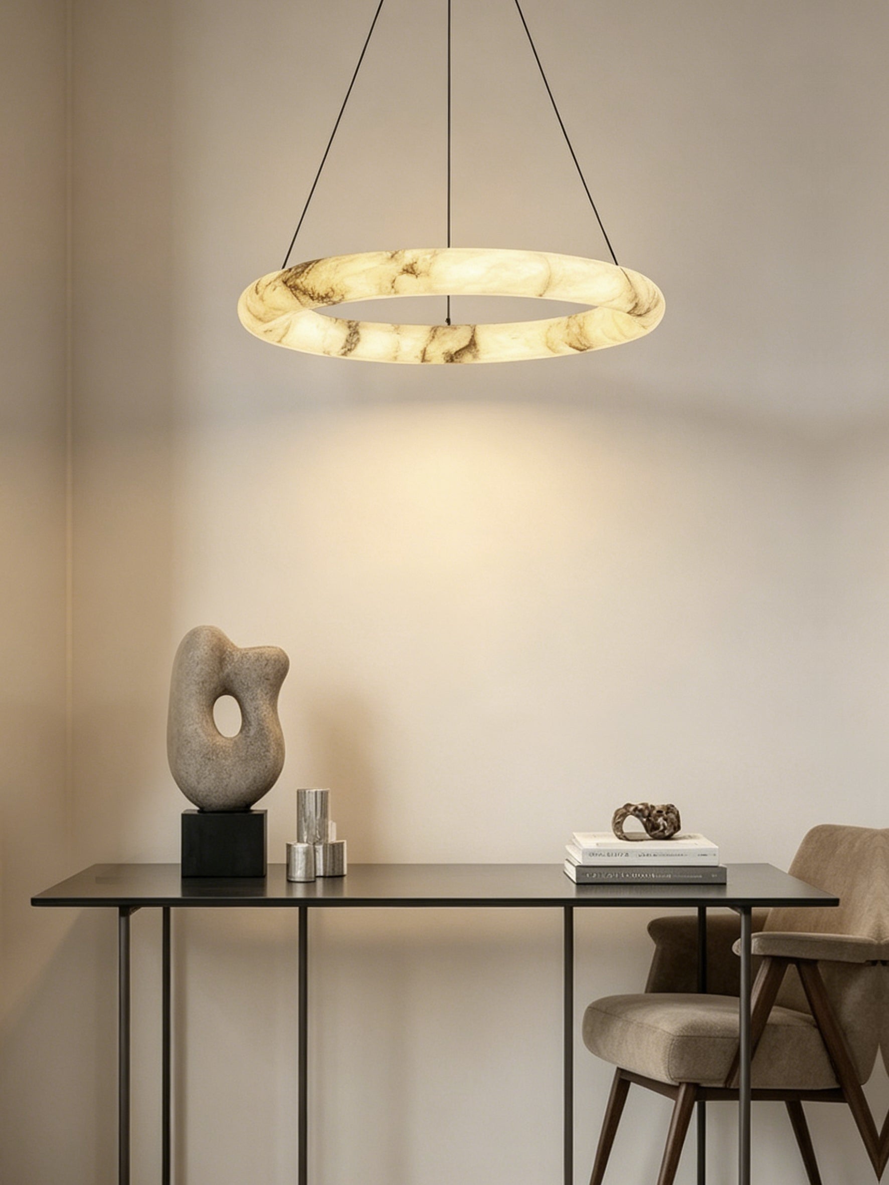 Italian-style light luxury marble hall main light