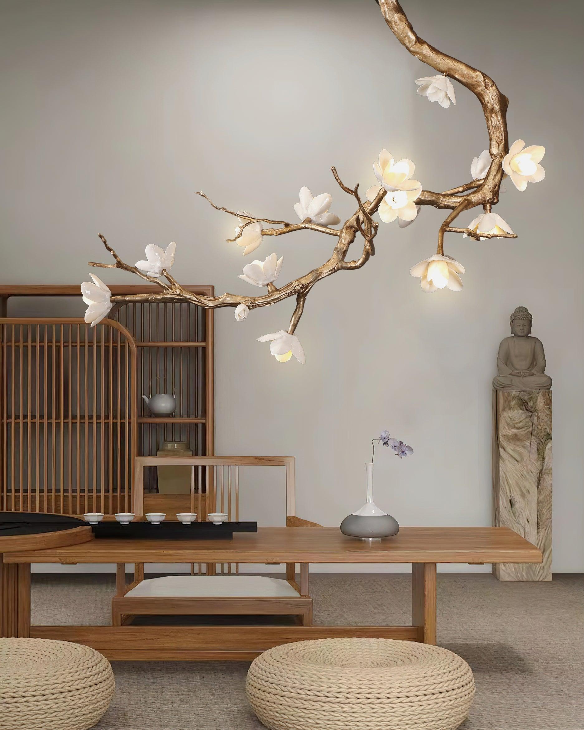 Classical ceramic flower ceiling lamp
