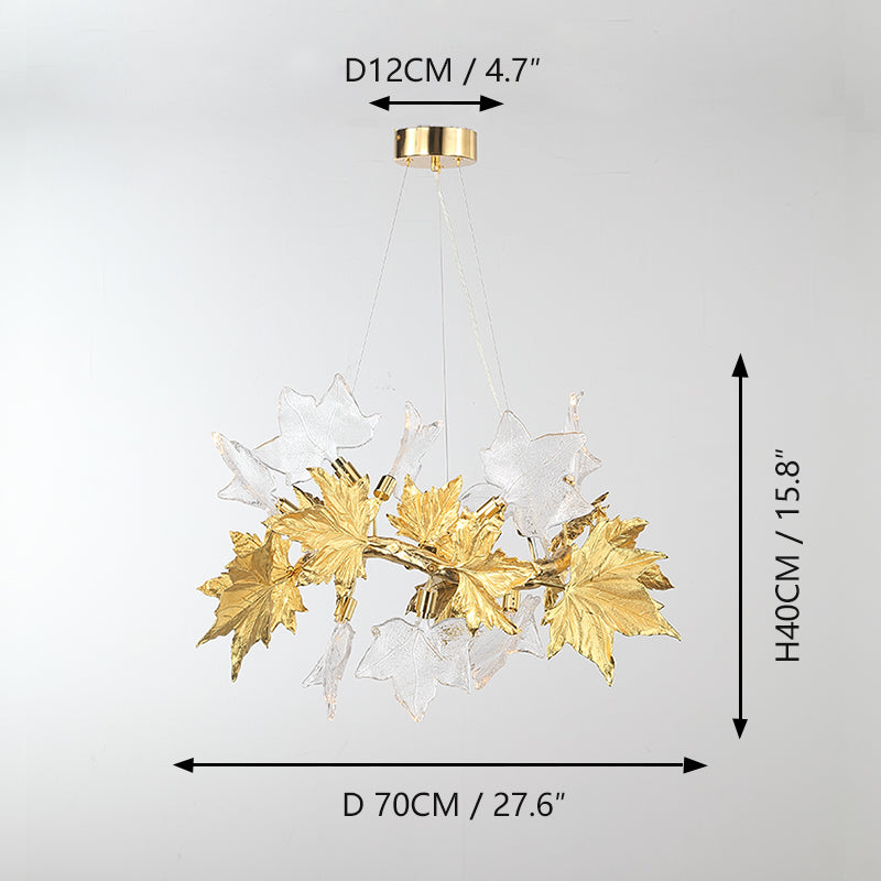 Light luxury restaurant creative maple leaf chandelier