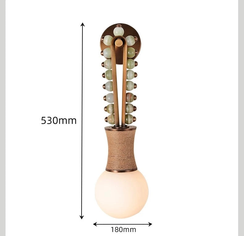 Bohemian stone bead wall sconce