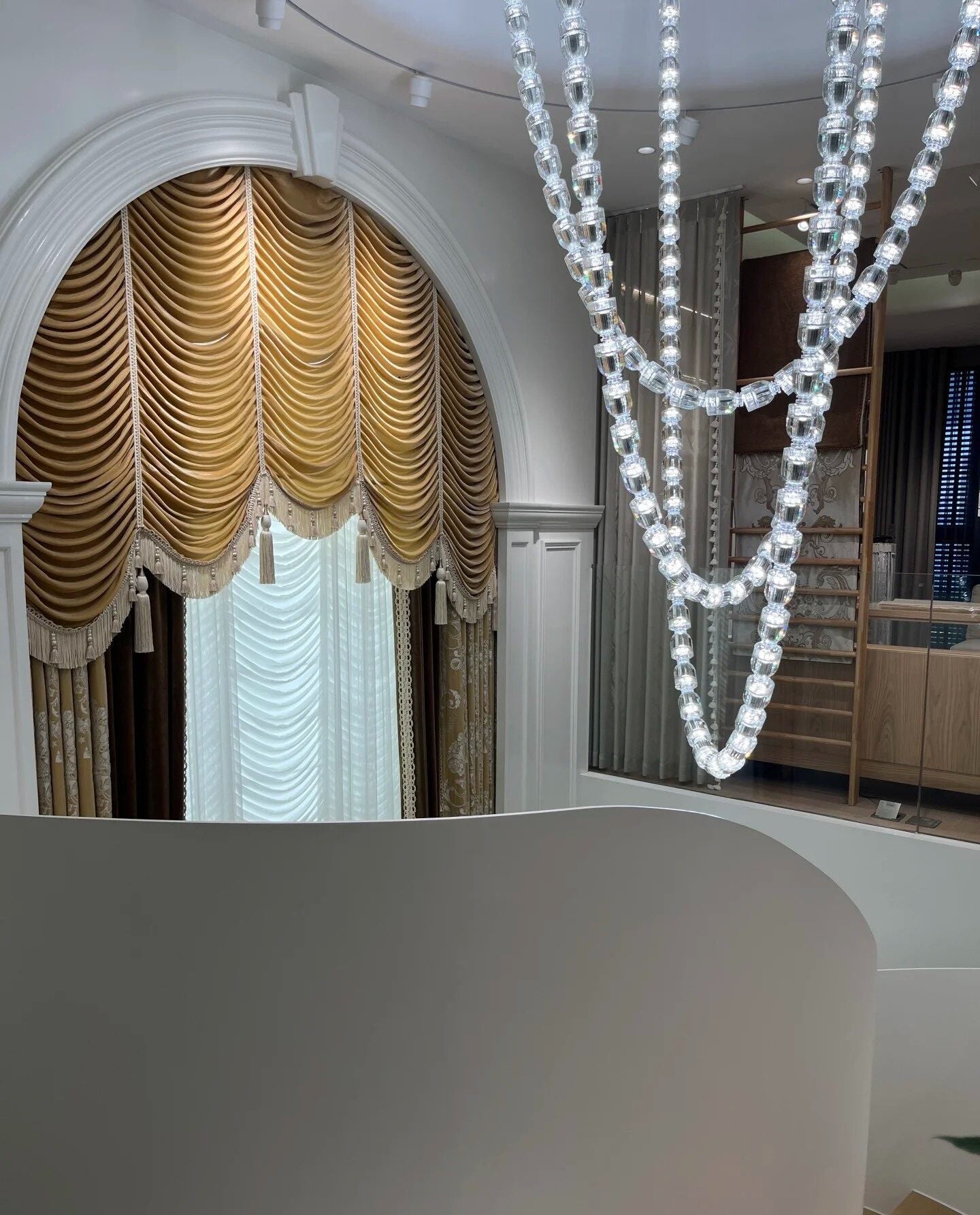 Crystal necklace pendant light