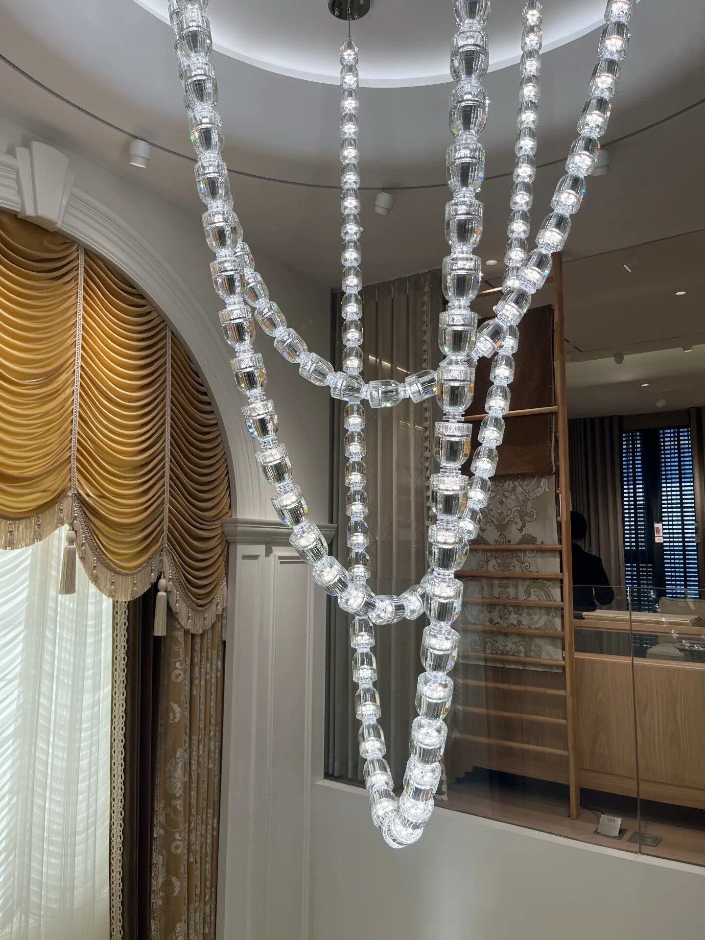 Crystal necklace pendant light