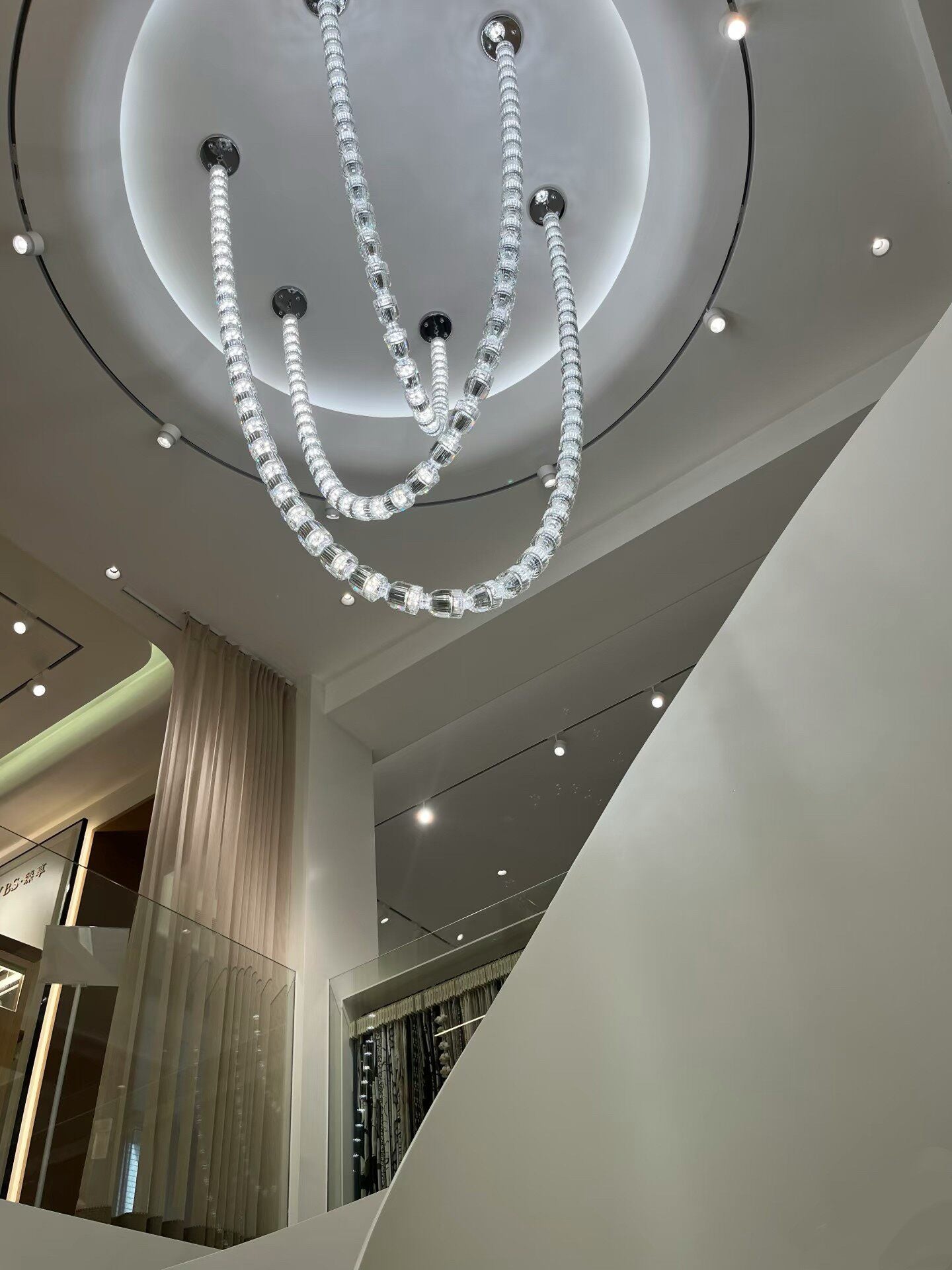 Crystal necklace pendant light