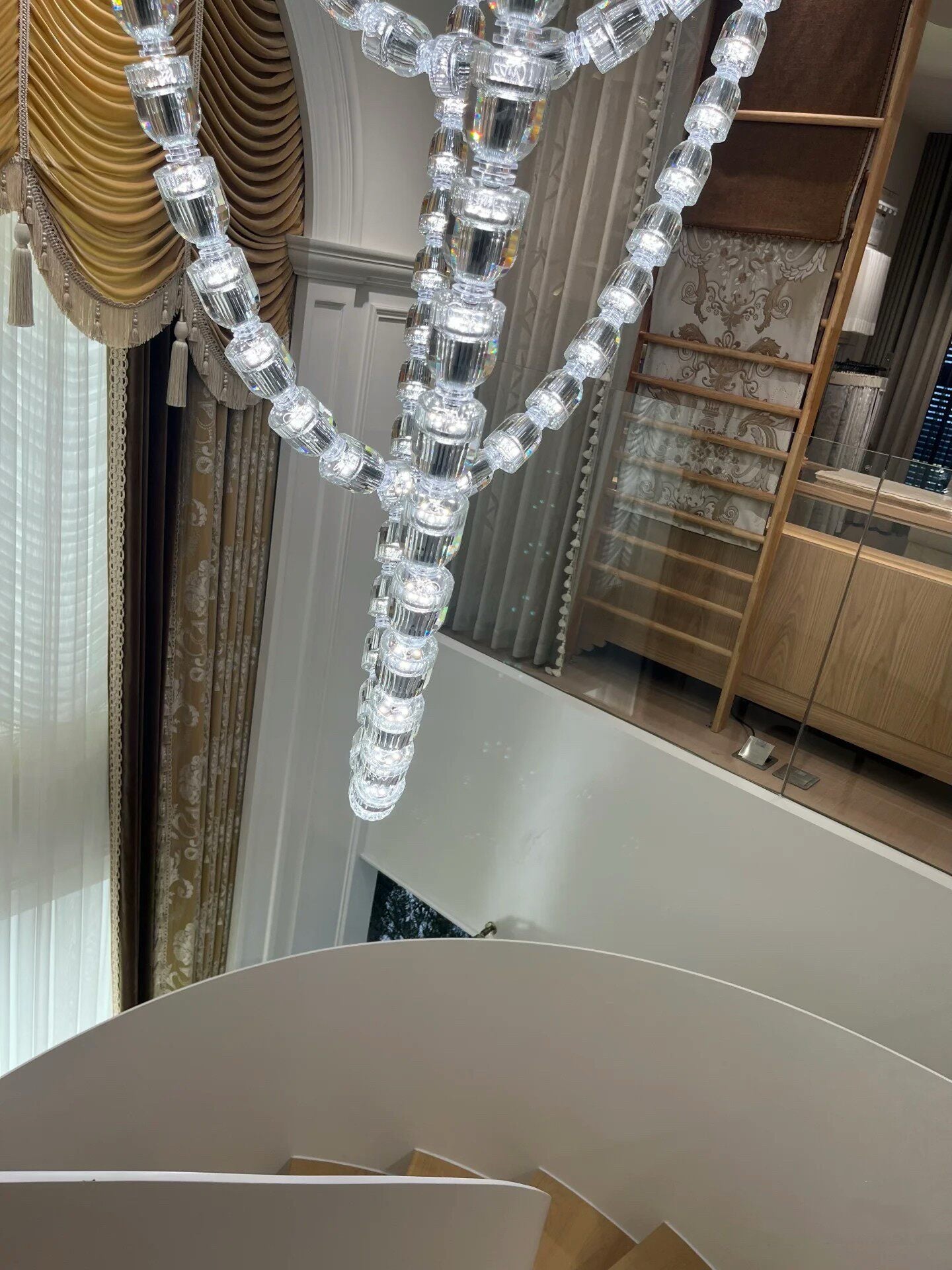 Crystal necklace pendant light