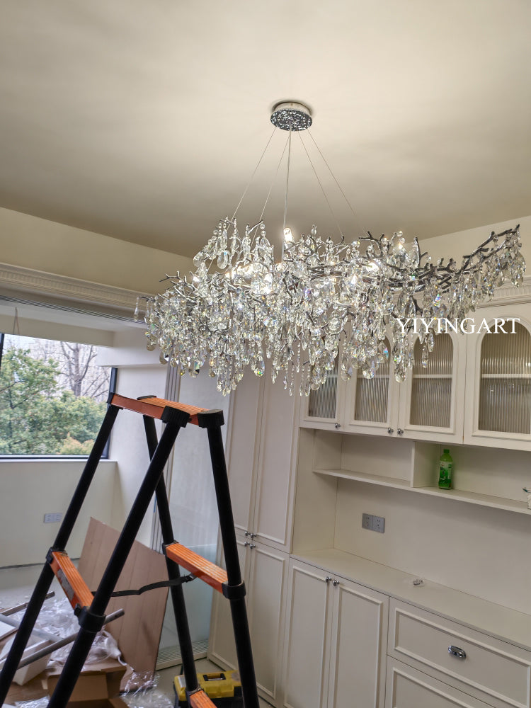Light luxury crystal lamp island table lamp