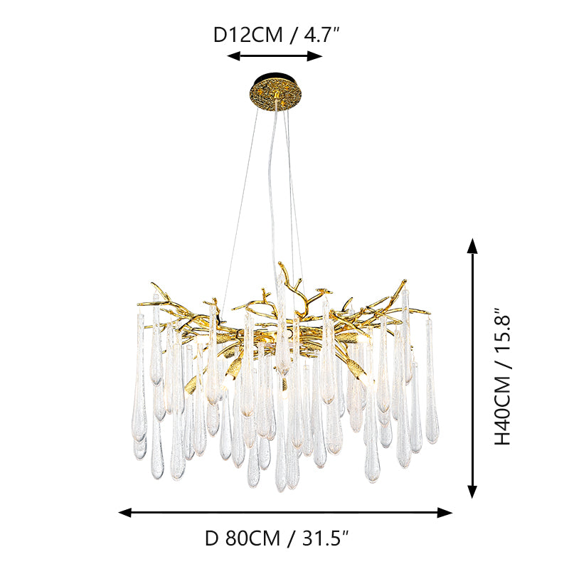 American-style luxurious round crystal chandelier