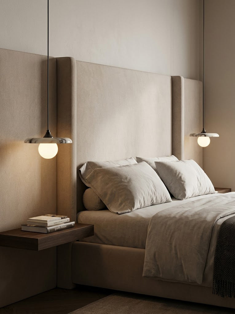 Natural Marble & Glass Pendant Light