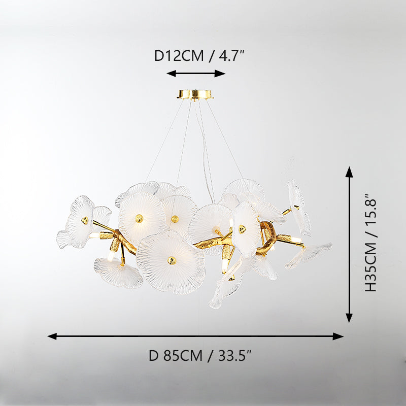 Light luxury Chinese style lotus leaf restaurant lamp