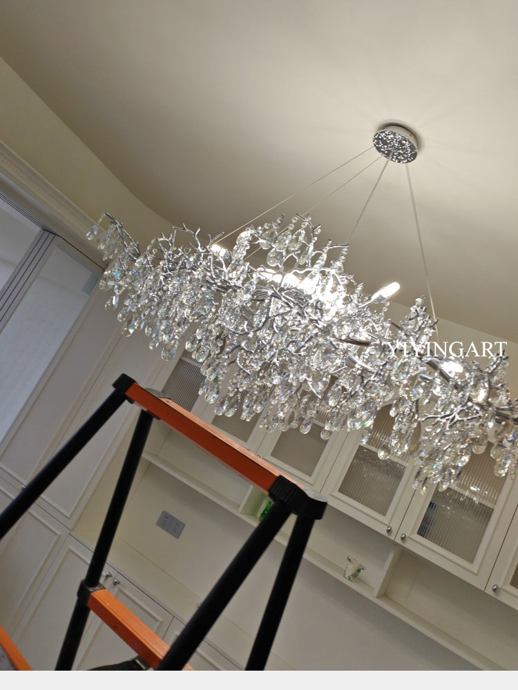 Light luxury crystal lamp island table lamp