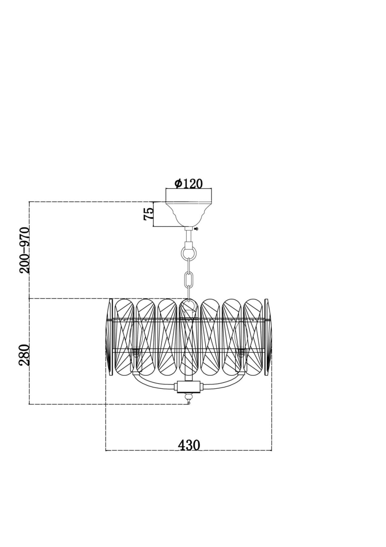 Circular crystal chandelier