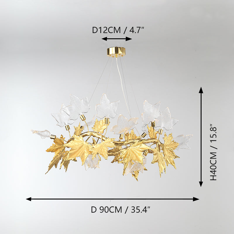 Light luxury restaurant creative maple leaf chandelier
