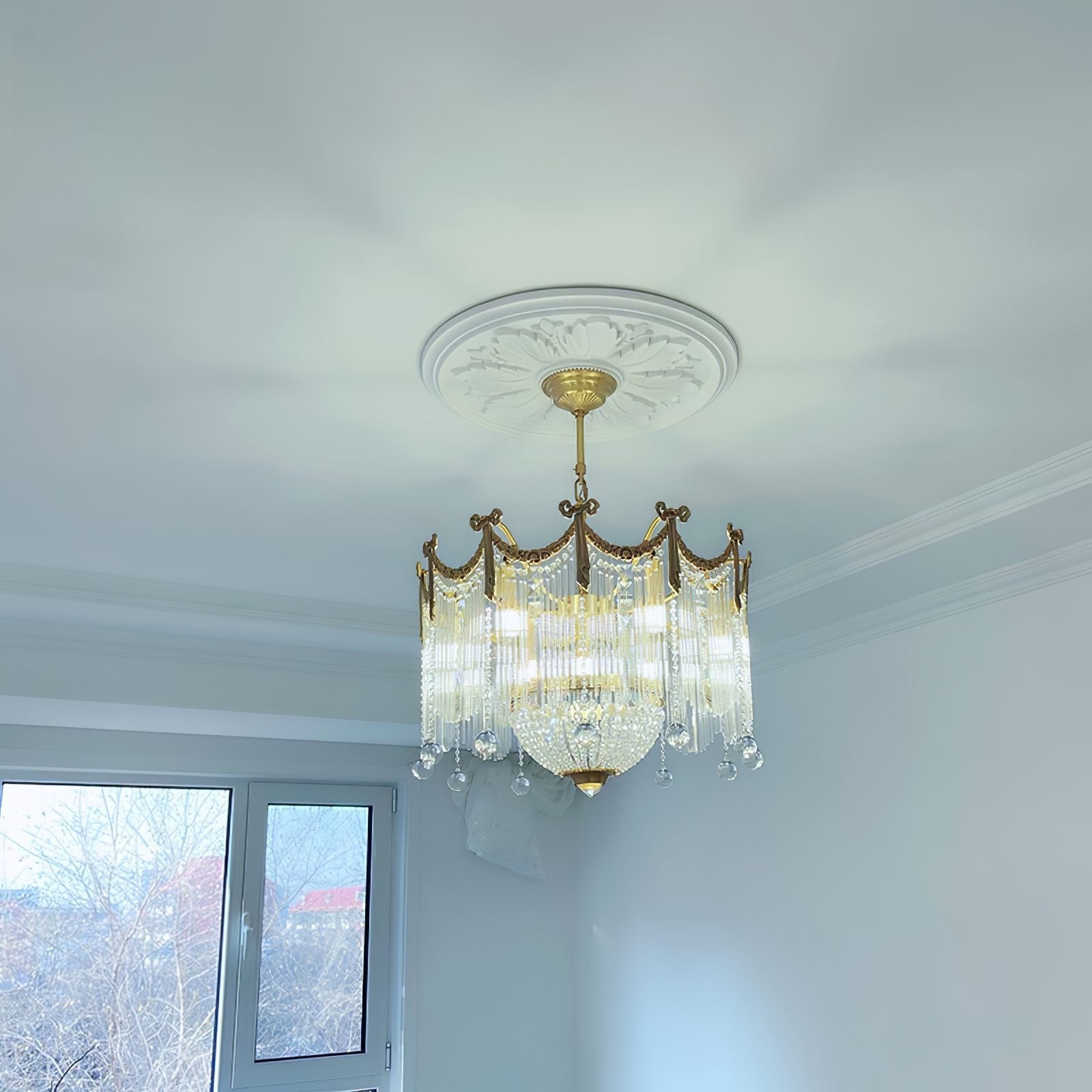 Gold Crown Crystal Chandelier