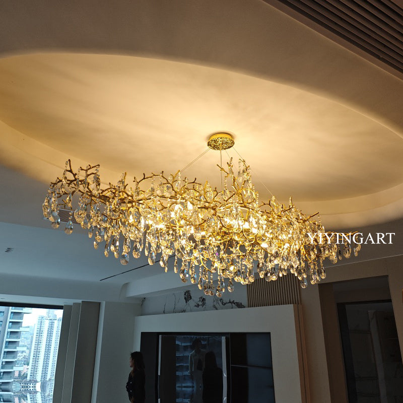 Light luxury crystal lamp island table lamp