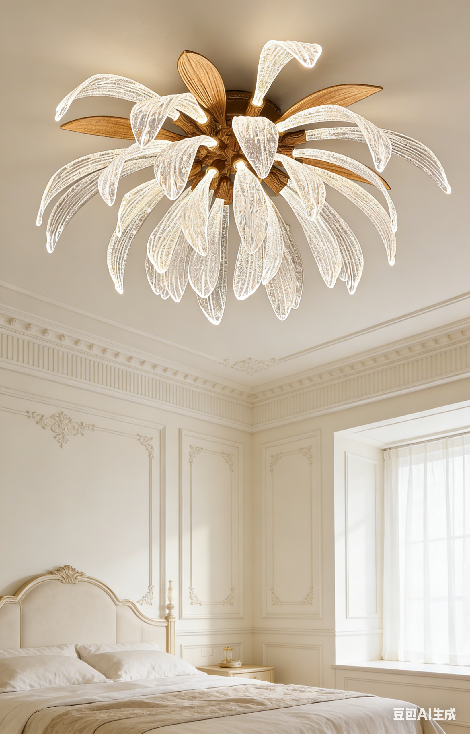 French dandelion glass chandelier