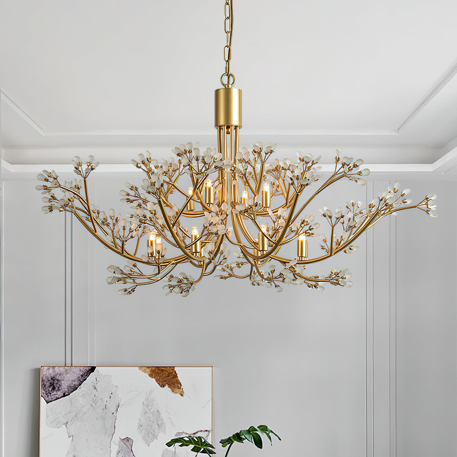 gilded branch chandelier