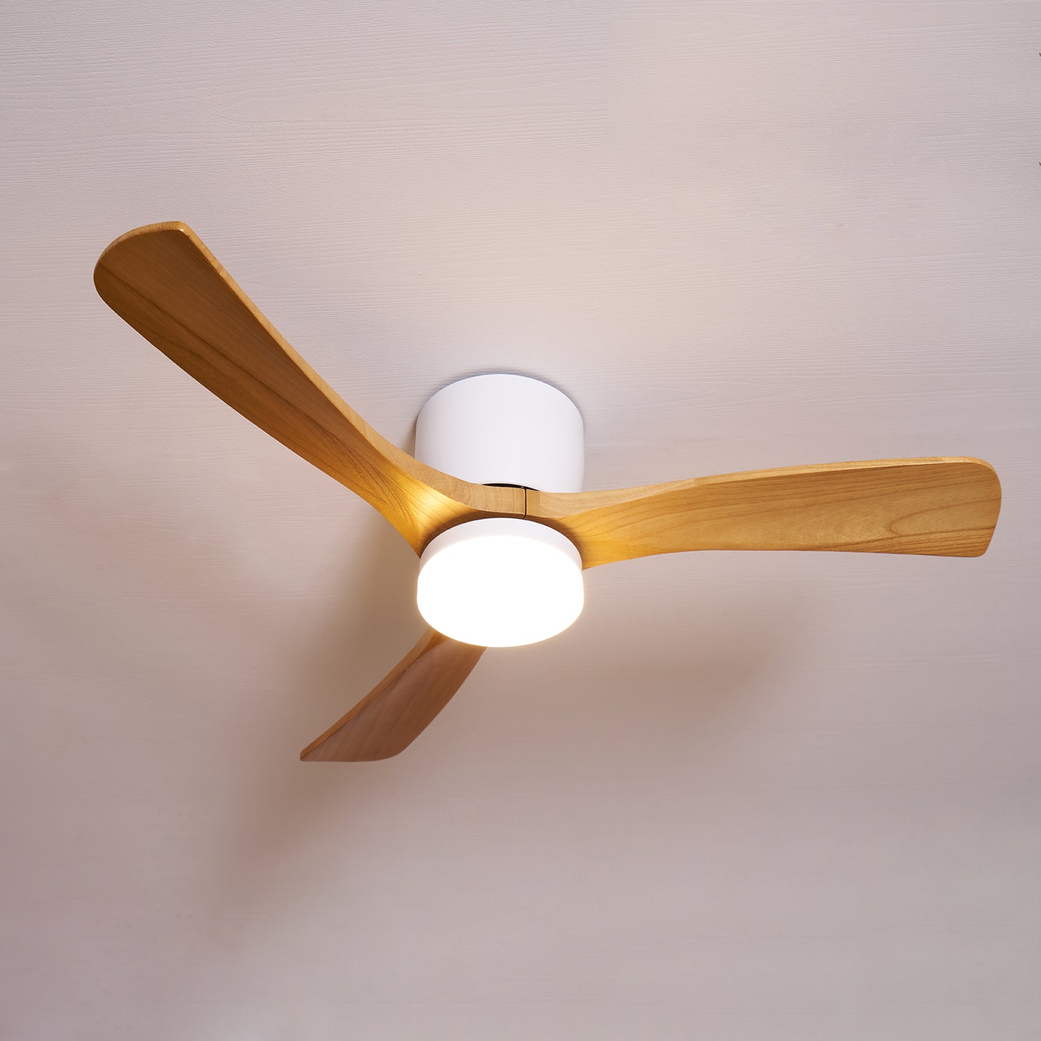 Modern Wood Ceiling Fan with LED Light