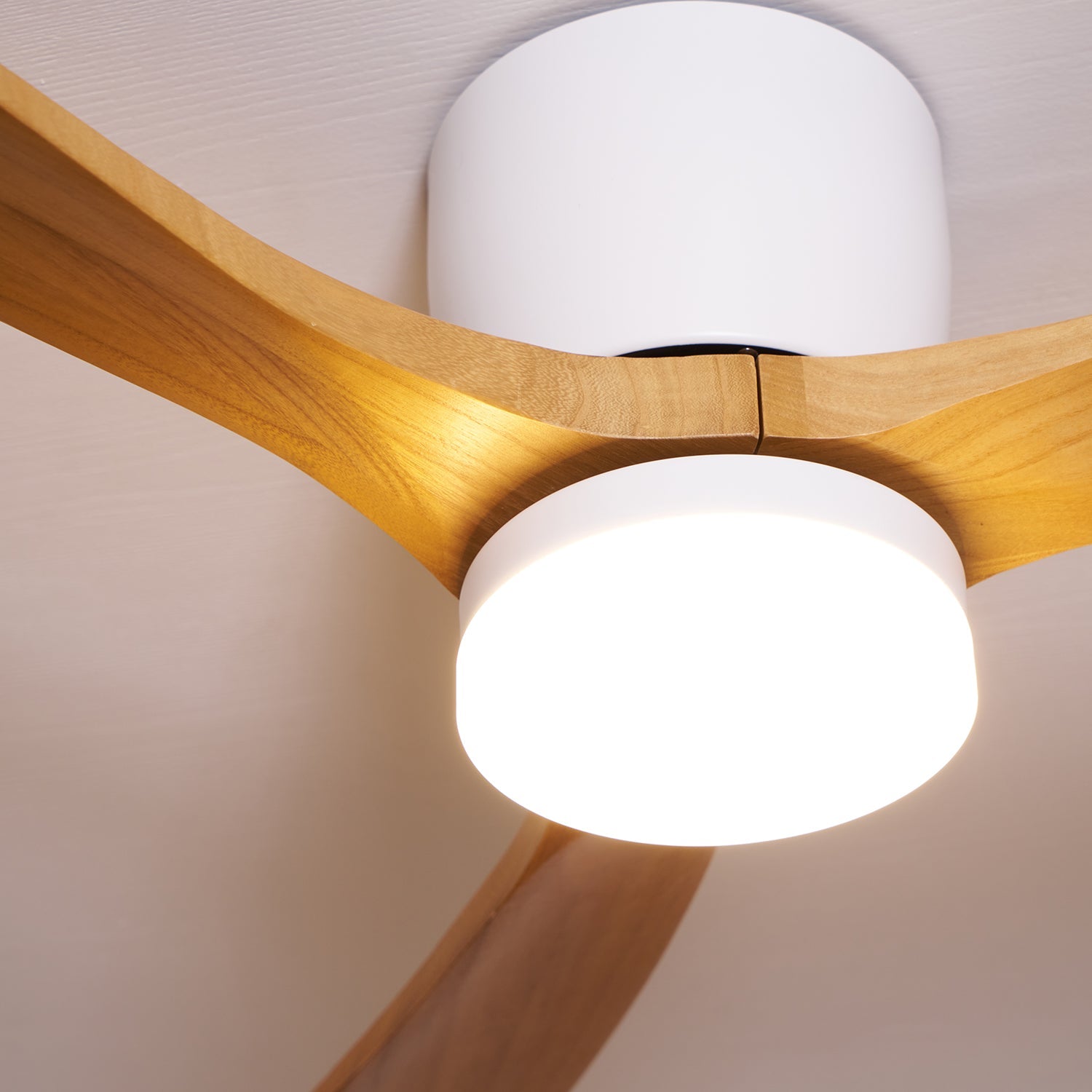 Modern Wood Ceiling Fan with LED Light
