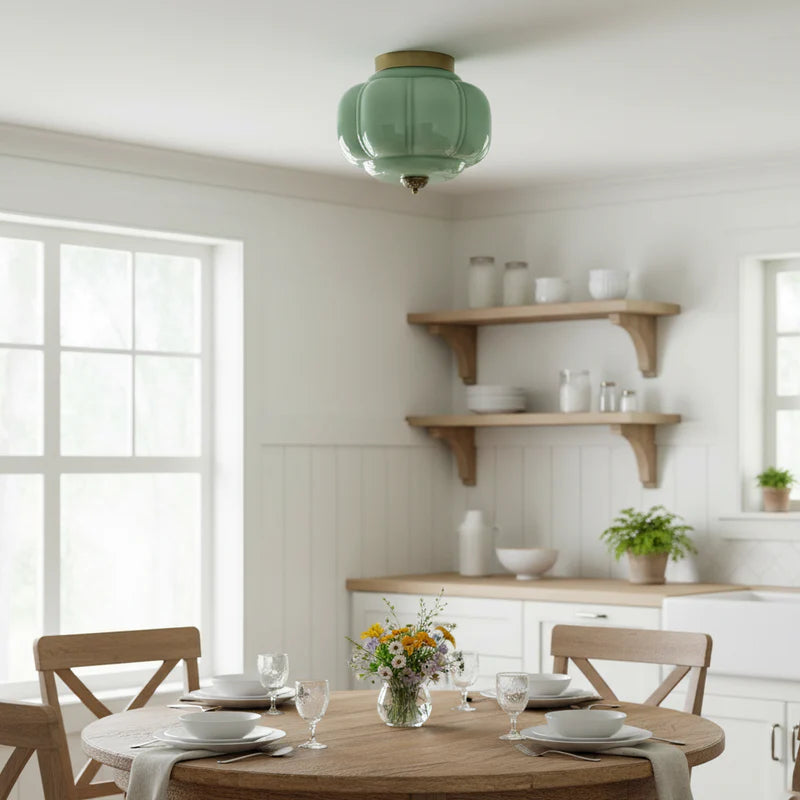 Eloise Retro Curved Glass Ceiling Light