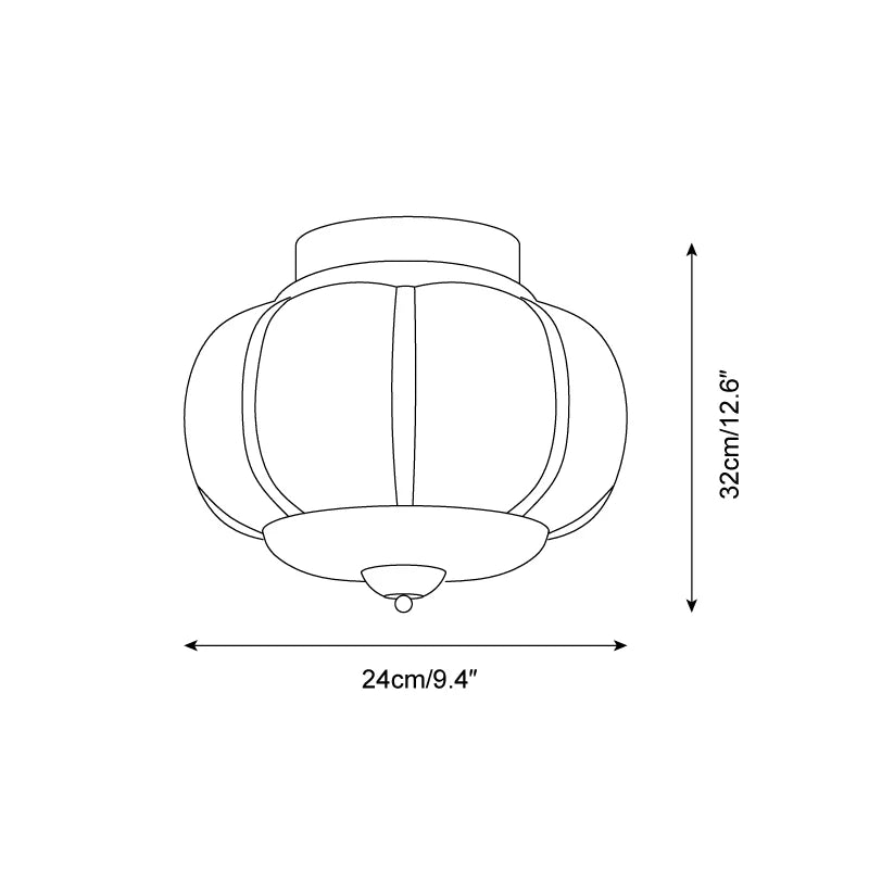 Eloise Retro Curved Glass Ceiling Light