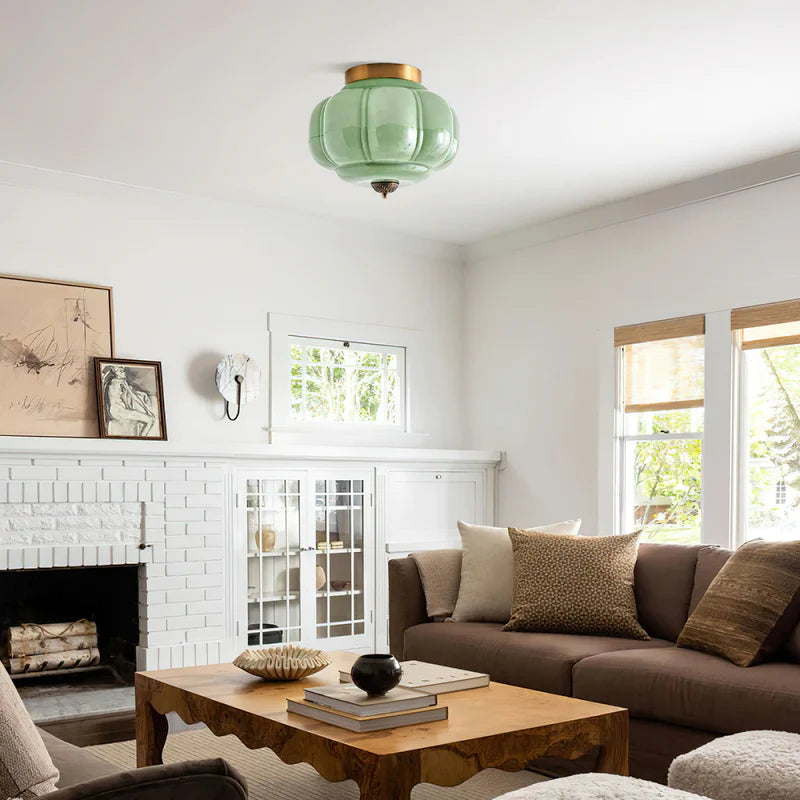 Eloise Retro Curved Glass Ceiling Light