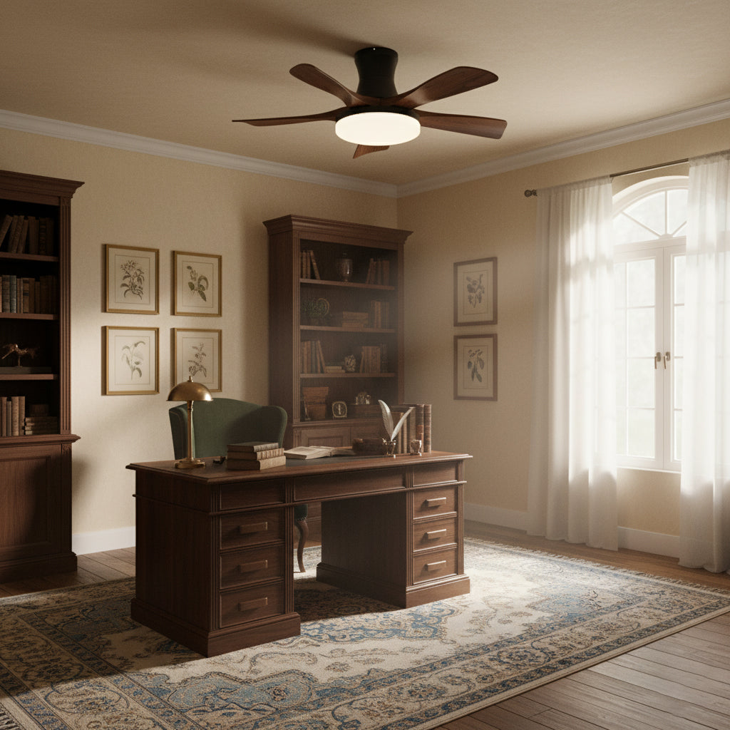 Retro Wood Blade Ceiling Fan Light