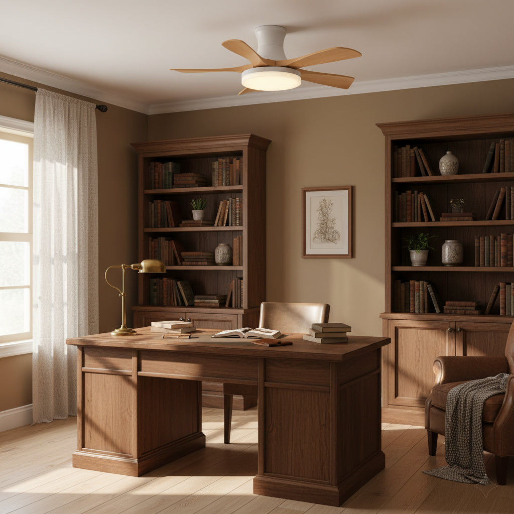 Retro Wood Blade Ceiling Fan Light