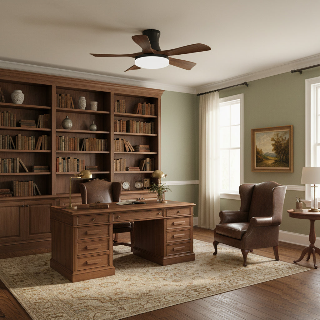 Retro Wood Blade Ceiling Fan Light