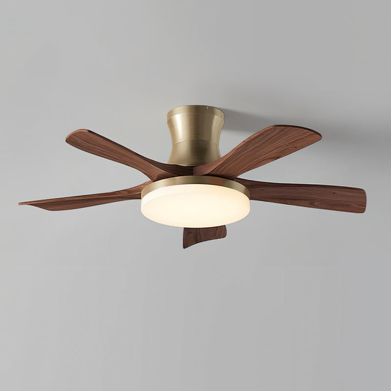 Retro Wood Blade Ceiling Fan Light