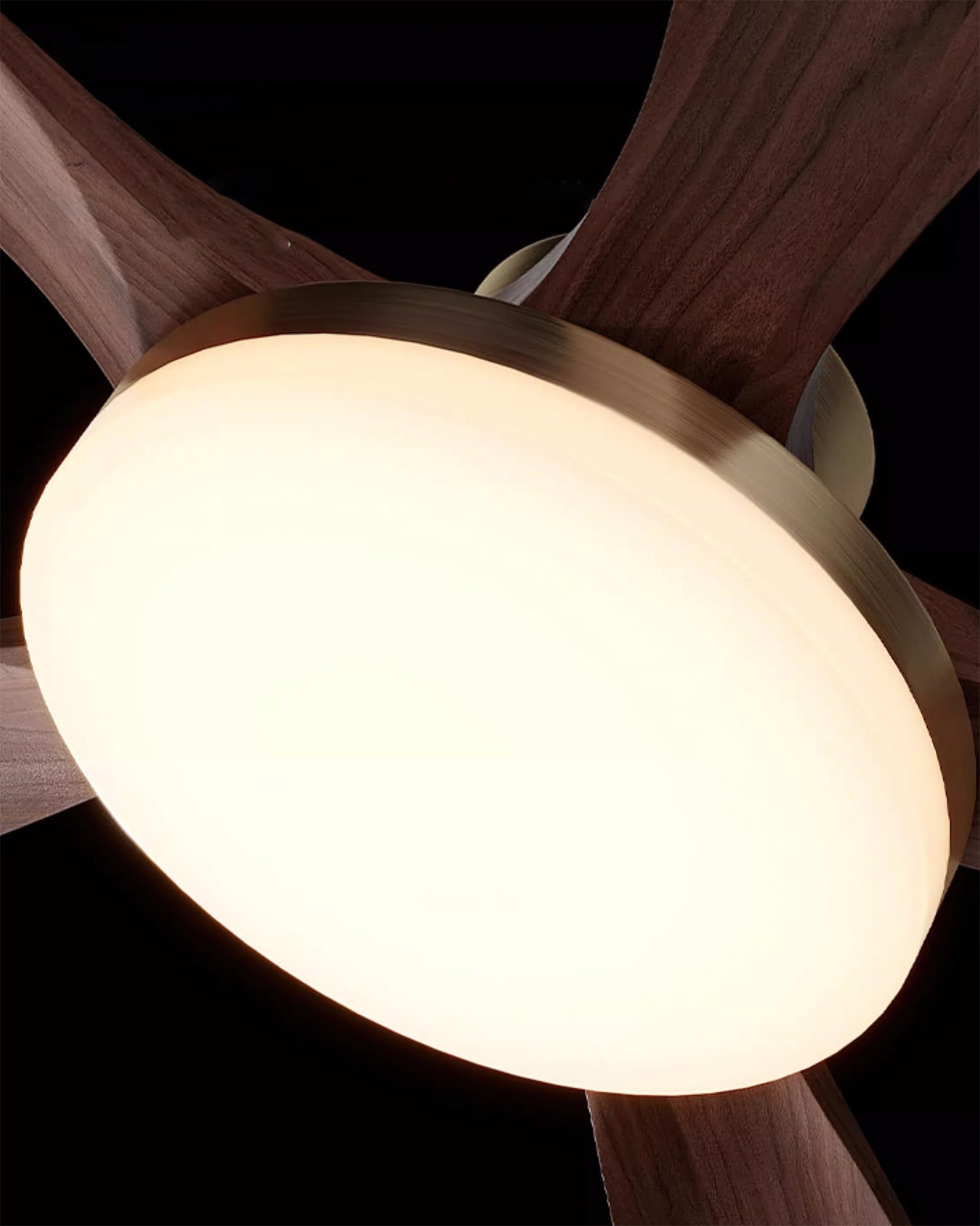 Retro Wood Blade Ceiling Fan Light