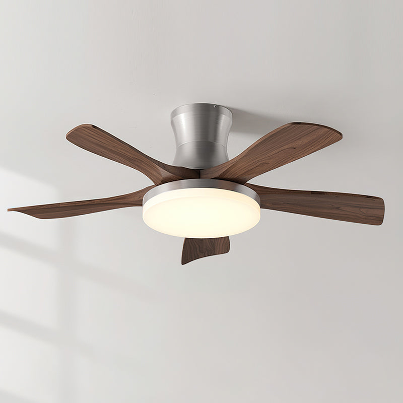 Retro Wood Blade Ceiling Fan Light