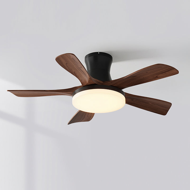 Retro Wood Blade Ceiling Fan Light