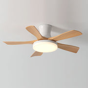 Retro Wood Blade Ceiling Fan Light