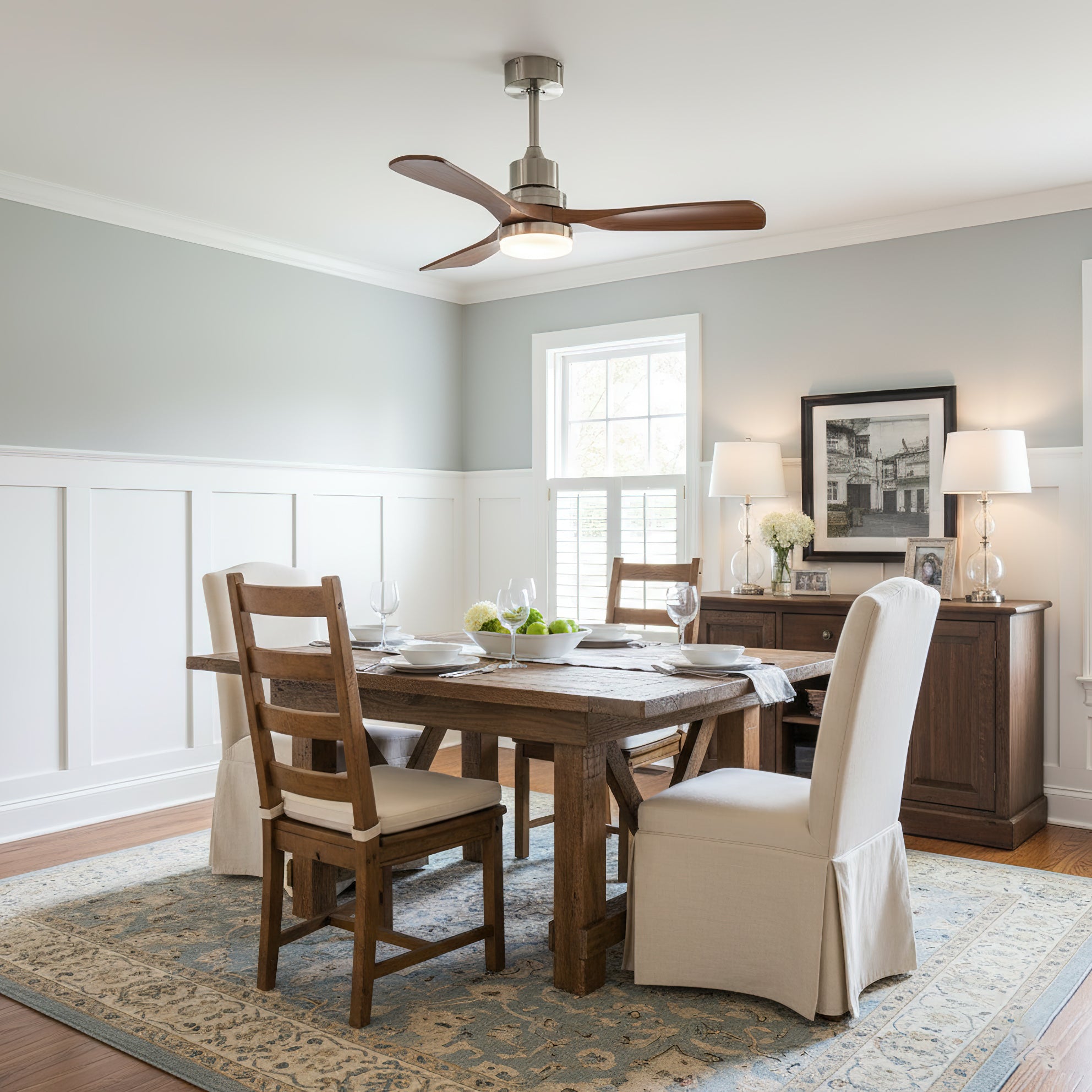 Nordic Wood Ceiling Fan Light