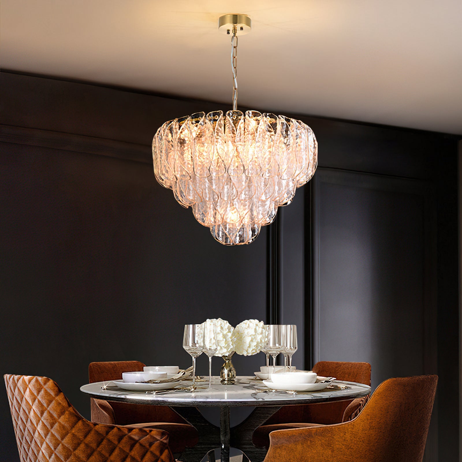 Poliedri Glass Chandelier