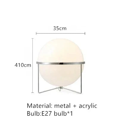 chrome metal white acrylic ball floor lamp