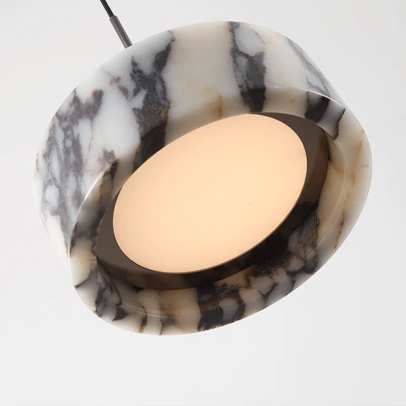 Luxury Black Round Natural Stone Pendant Lamp