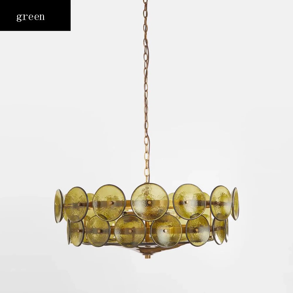 French Murano retro brown glass living room pendant light