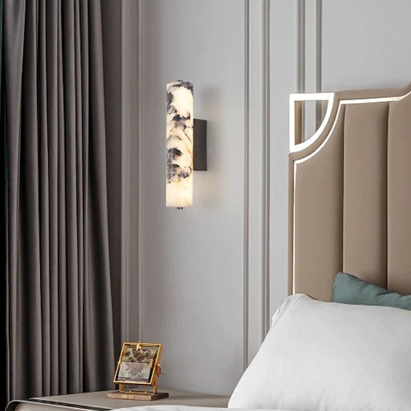 New Italian-style black marble wall lamp