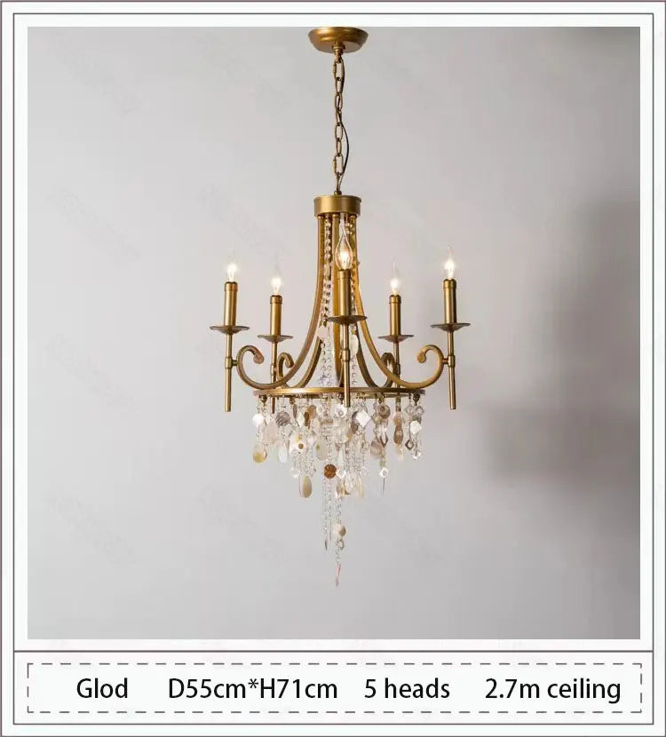American style duplex crystal chandelier villa living room staircase light