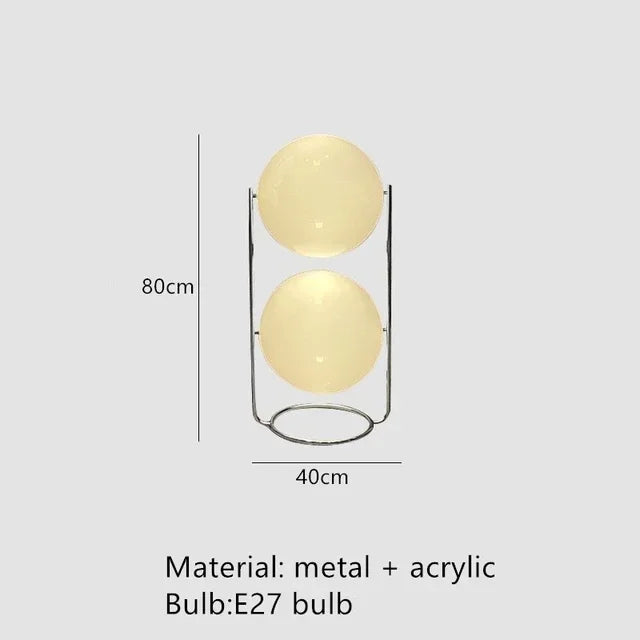 chrome metal white acrylic ball floor lamp