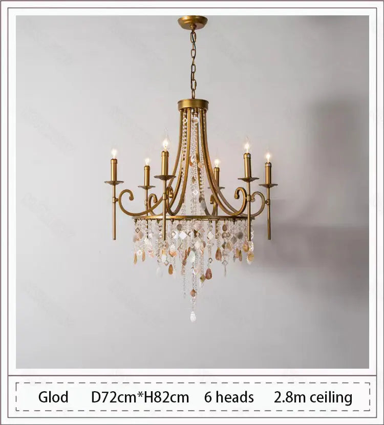 American style duplex crystal chandelier villa living room staircase light