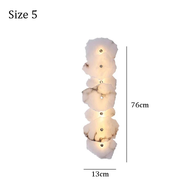 Spanish Alabaster Marble Wall Lamp For Bedroom Modern Big Wall Sconce For Living Room Stair Walkway Creative Mirror Wall Light