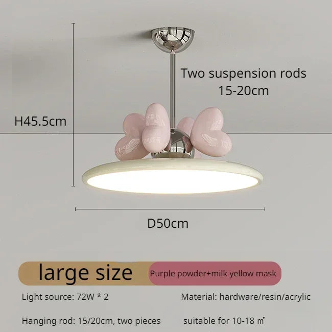 Nordic Minimalist Ceiling Chandelier French Cream Style Led Hanging Lamp for Children's Room Bedroom Home Decor Lighting Fixture