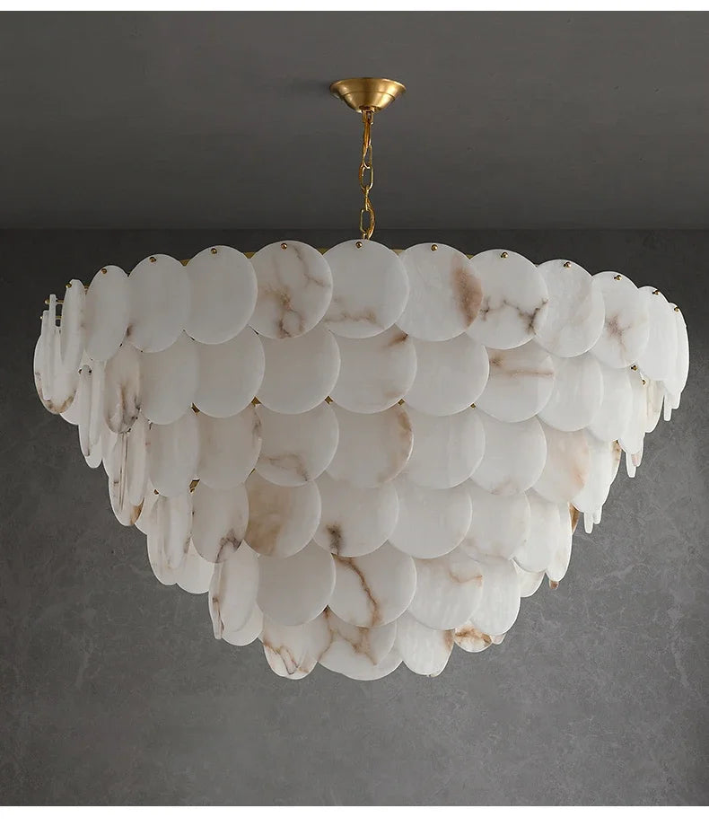 Natural Marble LED Dimmable Ceiling Chandelier