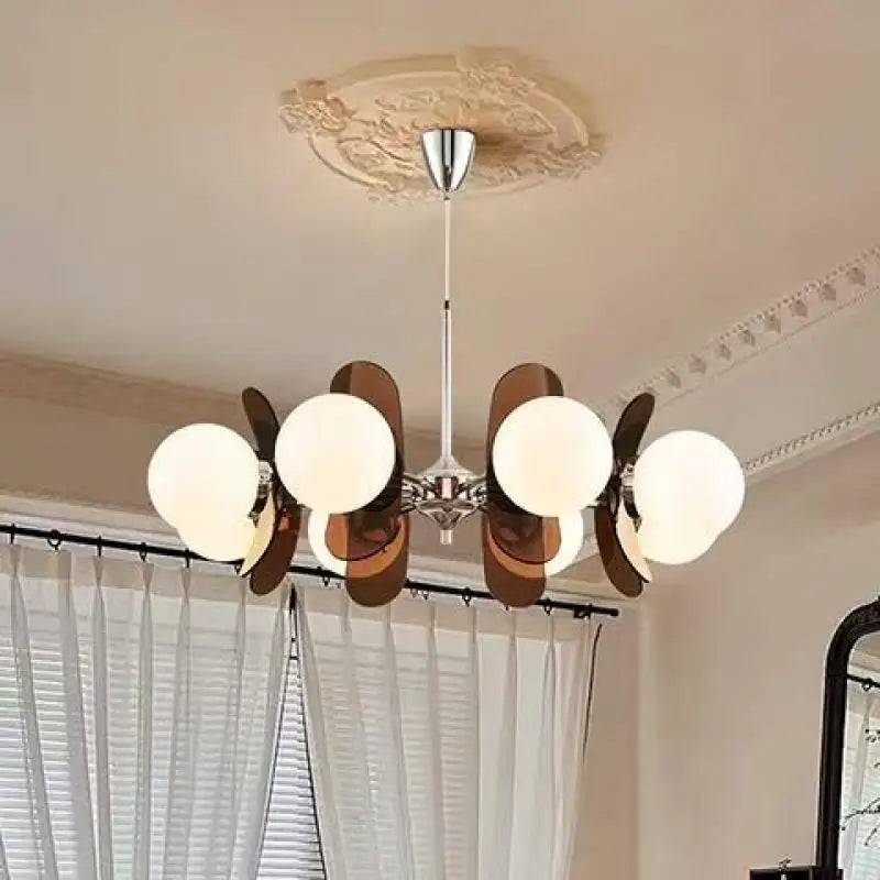 Retro Lustrous Glass Ceiling Dining Room Chandelier